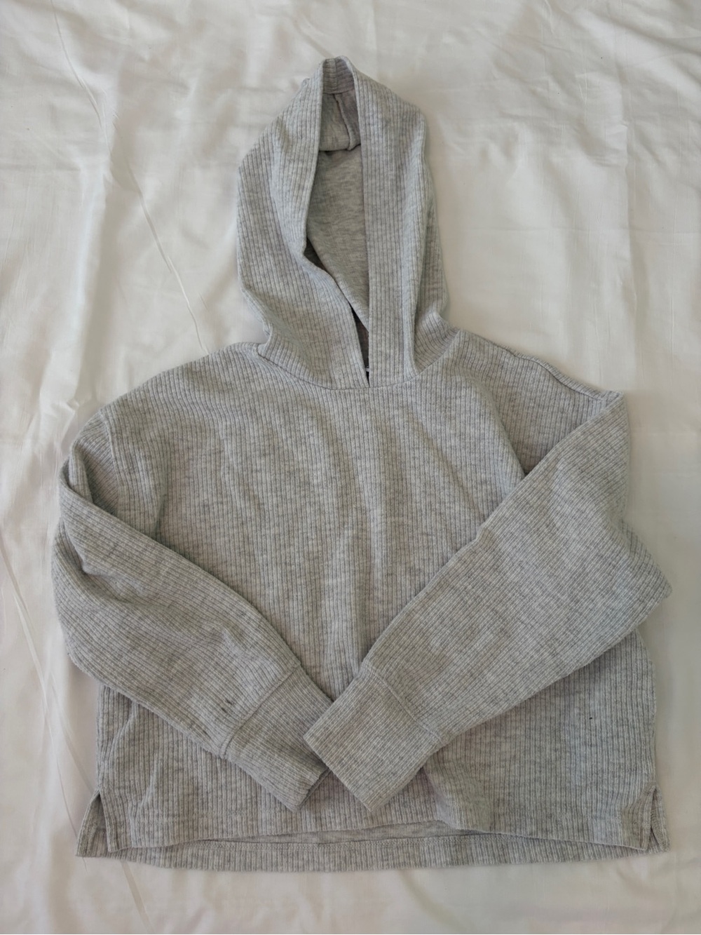 Old Navy Gray Ribbed Hoodie Sweater, size M (girls)